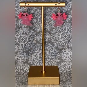 Pink Axolotl Earrings